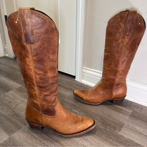 Lane Plain Jane Western Burnt Caramel Leather Boots LB0546